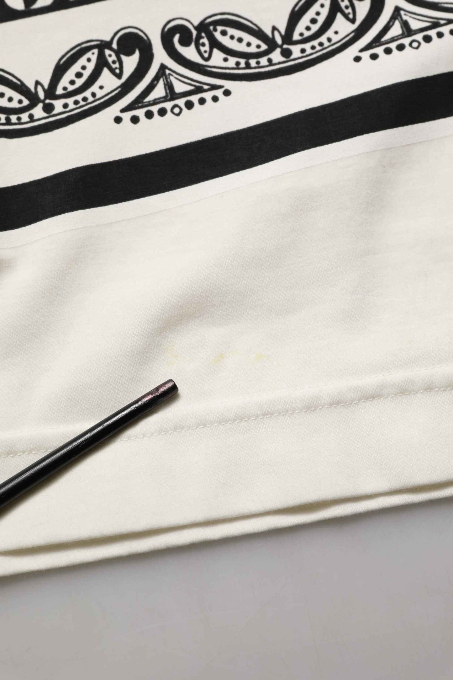 White Bandana Print Cotton Crew Neck T-shirt