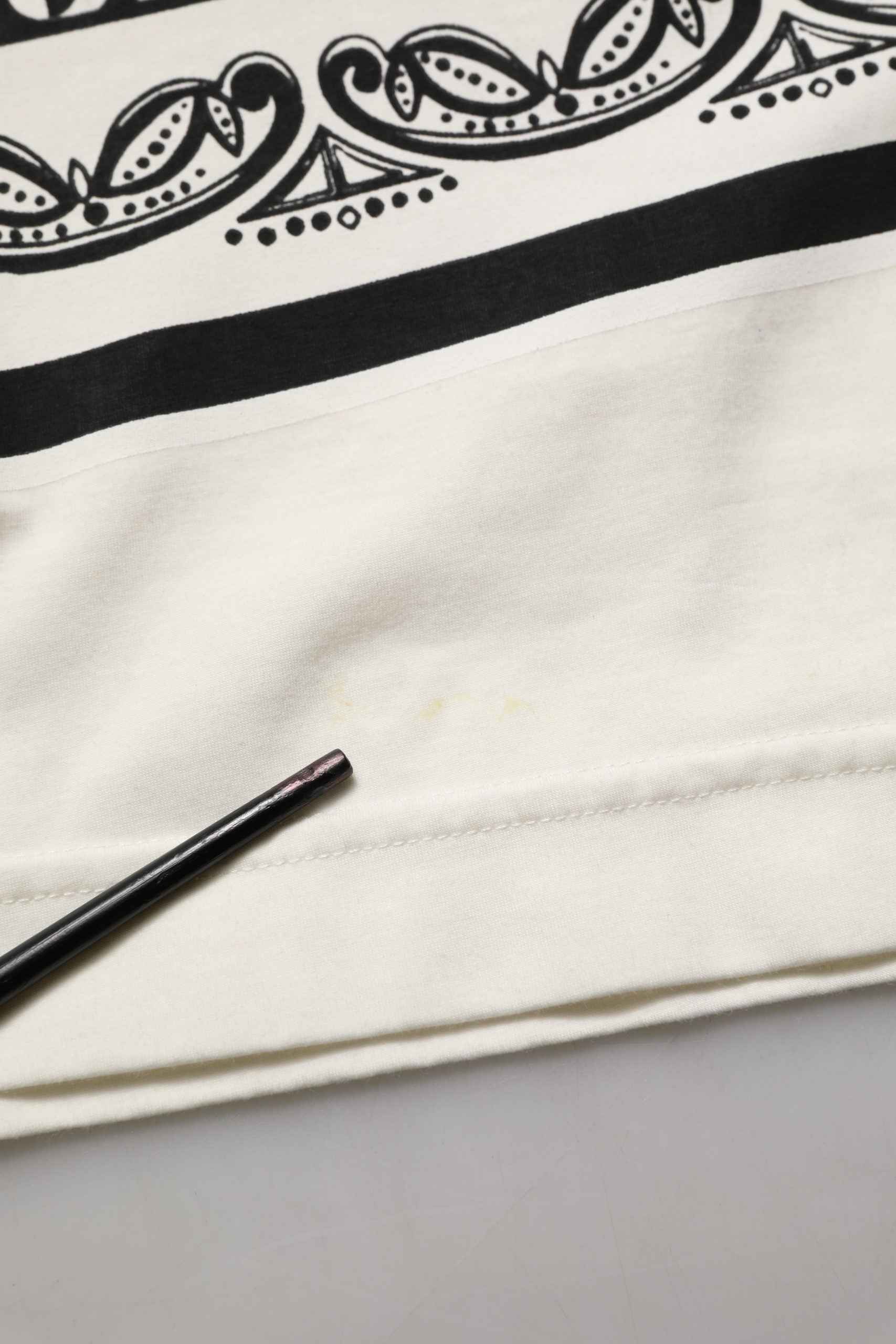 White Bandana Print Cotton Crew Neck T-shirt