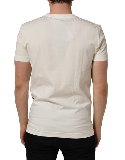 White Bandana Print Cotton Crew Neck T-shirt