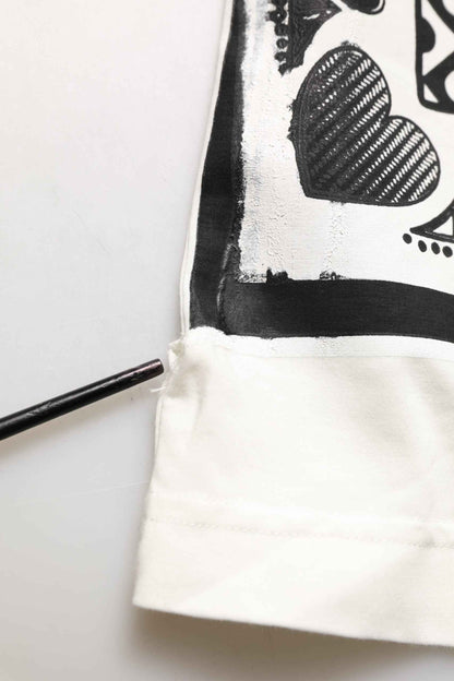 White Bandana Print Cotton Crew Neck T-shirt