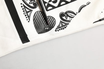 White Bandana Print Cotton Crew Neck T-shirt