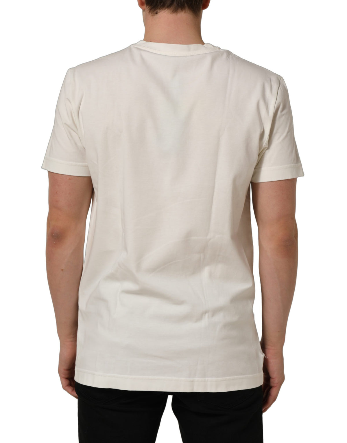 White Bandana Print Cotton Crew Neck T-shirt