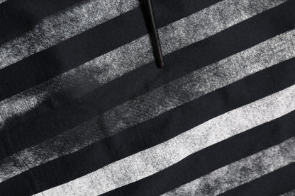 Blue Striped Print Cotton Crew Neck  T-shirt
