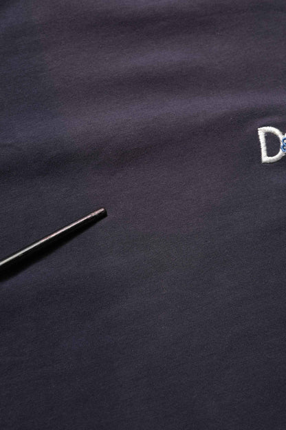 Dark Blue Cotton Stretch Round Neck T-shirt