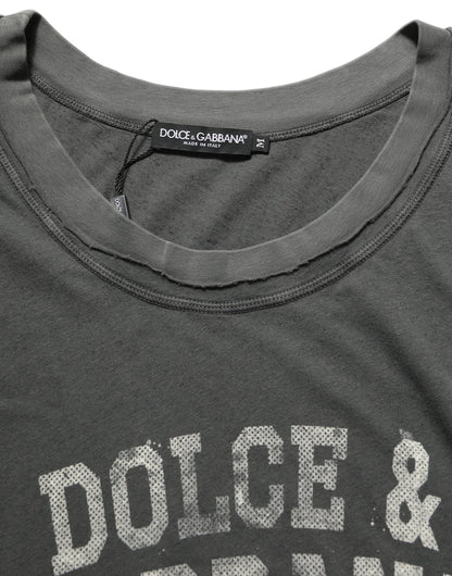 Dark Gray Graphic Print Tank Men Top T-shirt