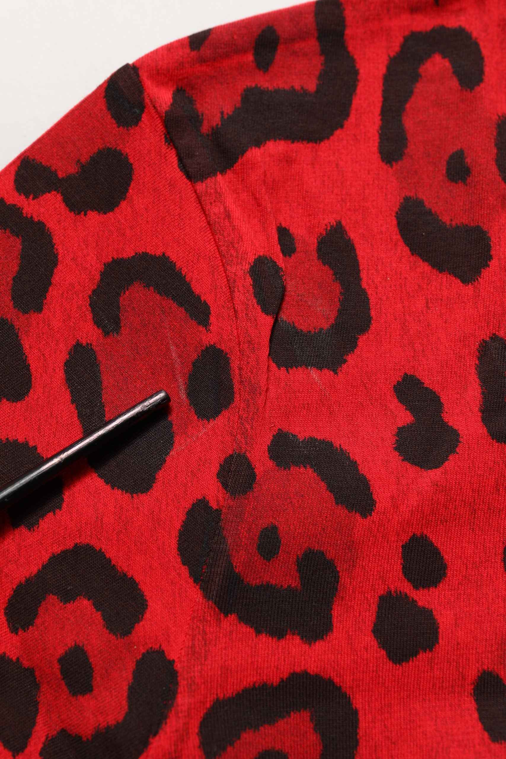 Red Leopard Print Short Sleeved Men T-shirt