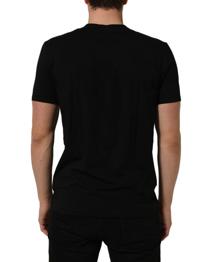 Black Crown Short Sleeved Henley Men T-shirt