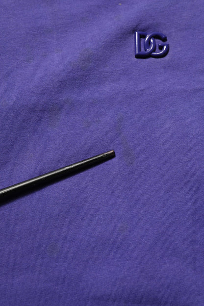 Violet Cotton Crew Neck Short Sleeve T-shirt