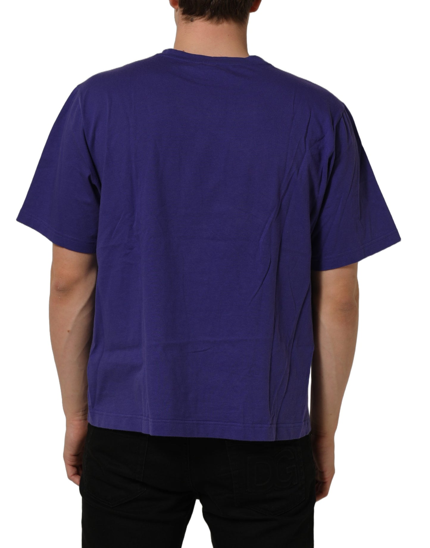 Violet Cotton Crew Neck Short Sleeve T-shirt