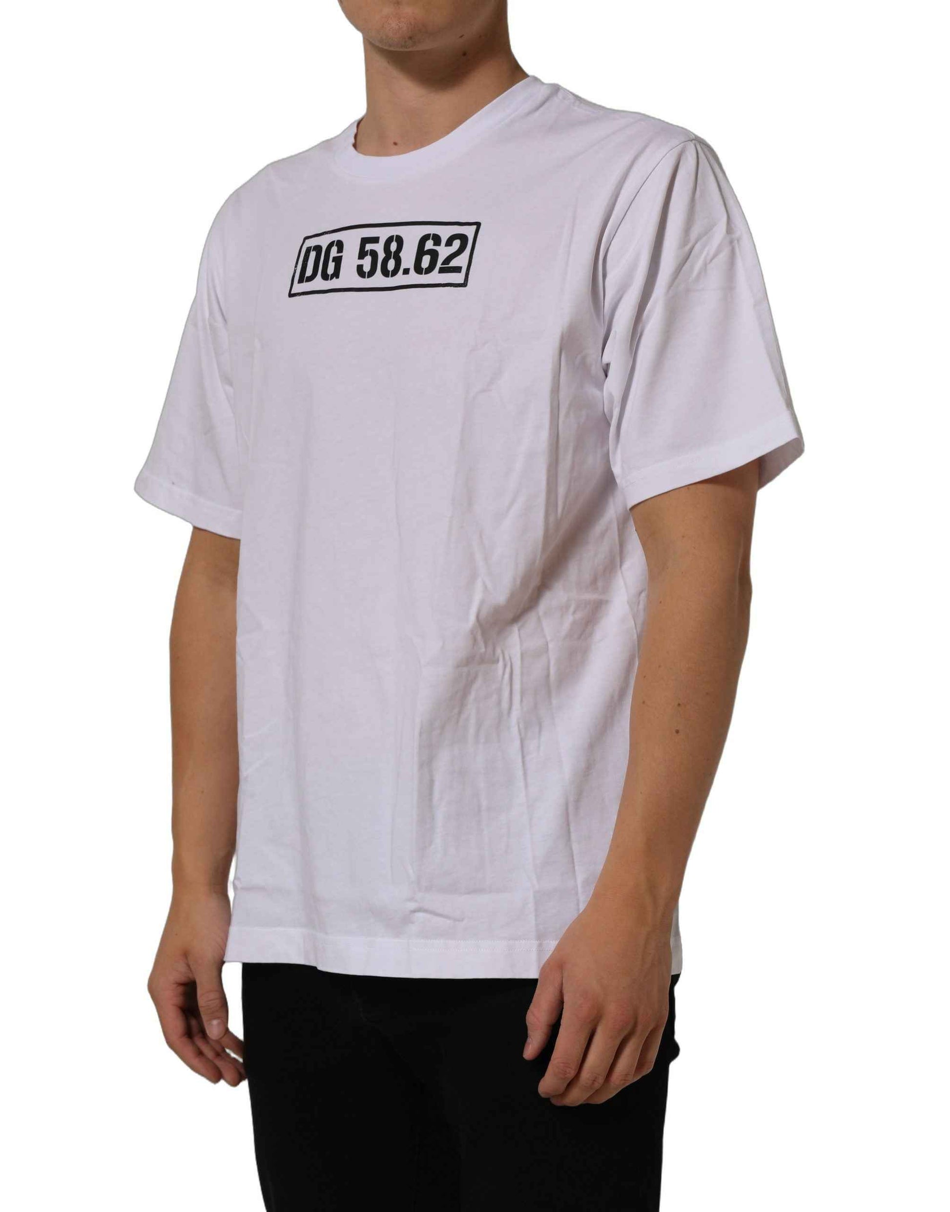 White DG 58.62 Cotton Crew Neck Men T-shirt