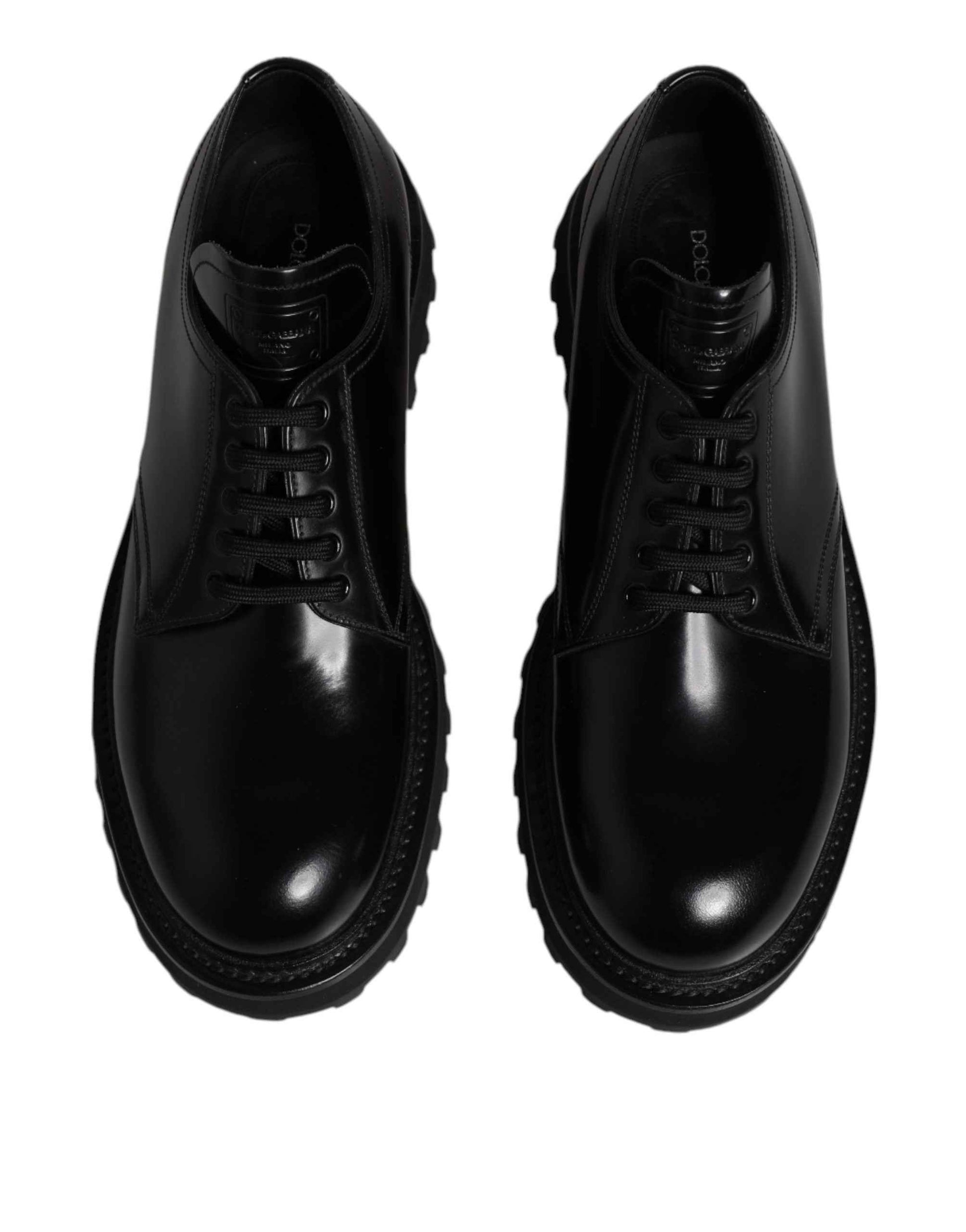 Black Calf Leather Hi-Trekking Derby Shoes
