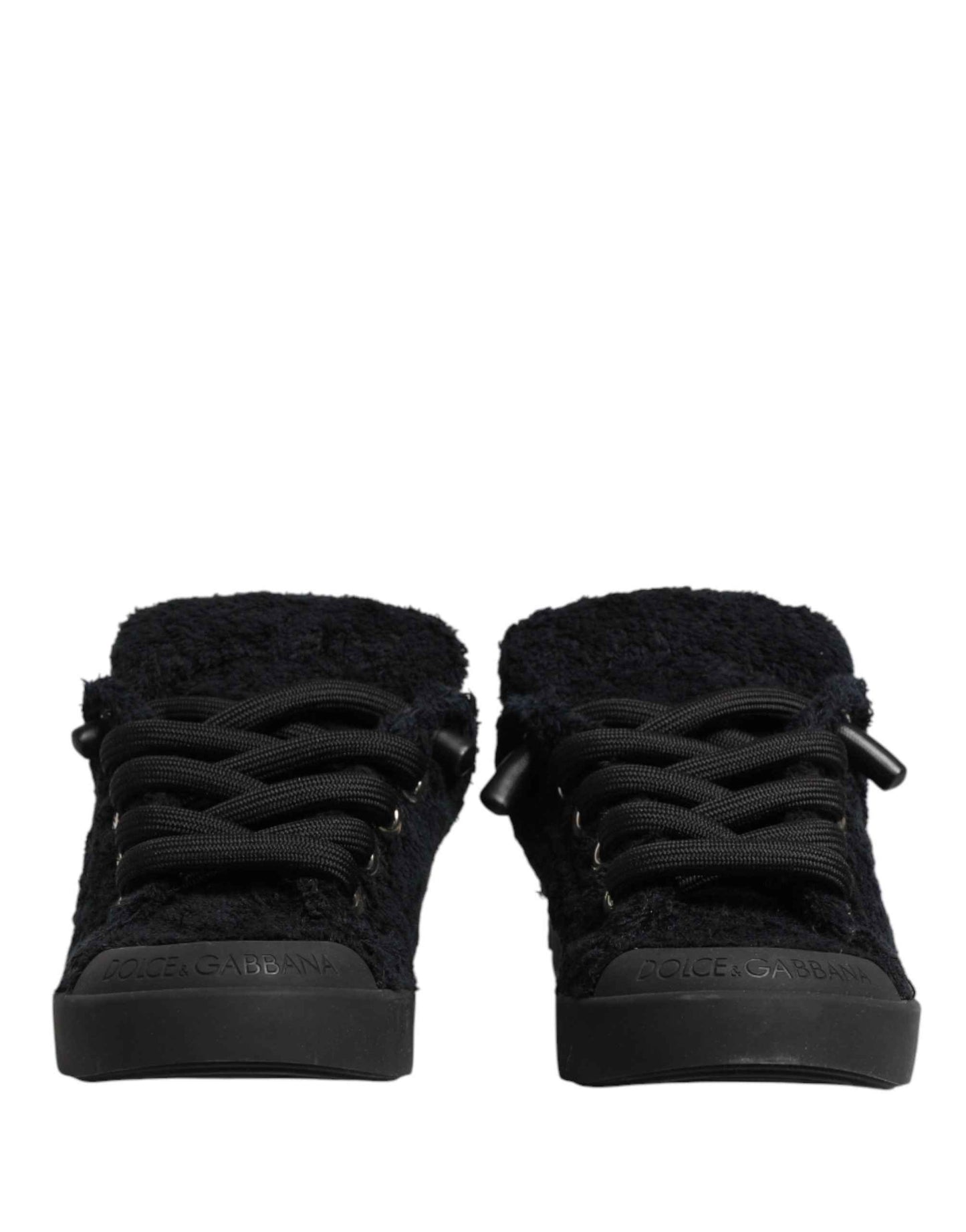 Black Portofino Lace-Up Sneakers Shoes