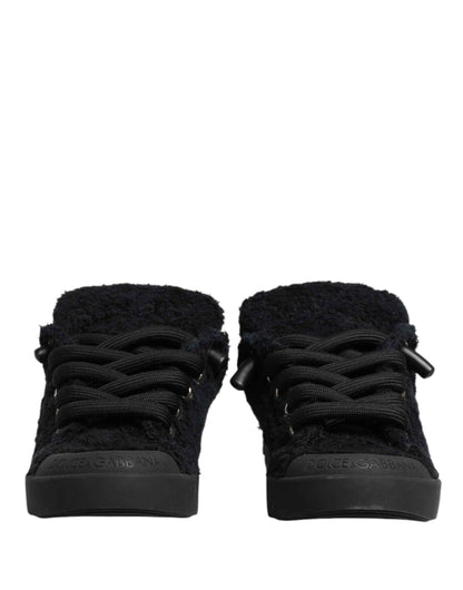 Black Portofino Lace-Up Sneakers Shoes