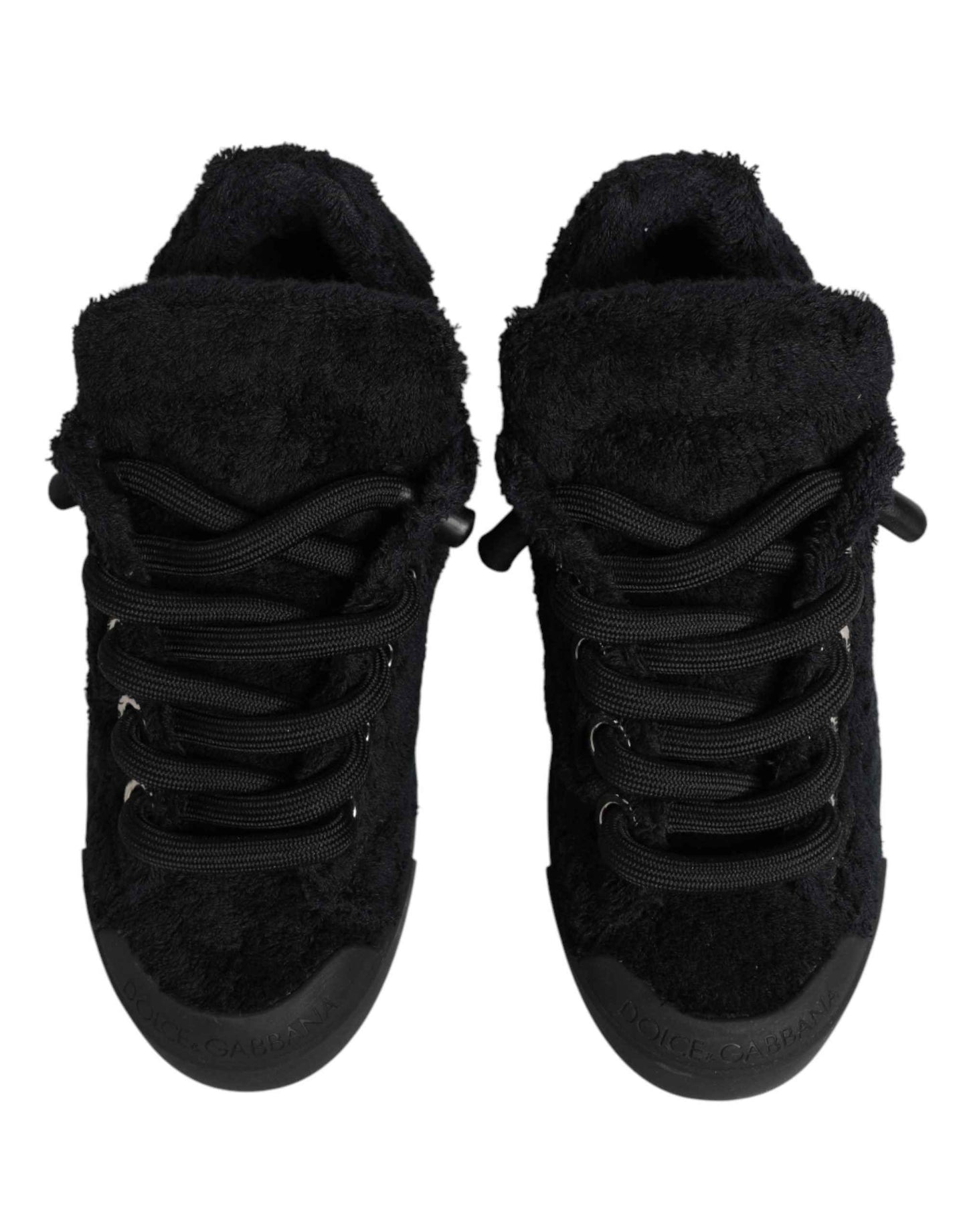 Black Portofino Lace-Up Sneakers Shoes