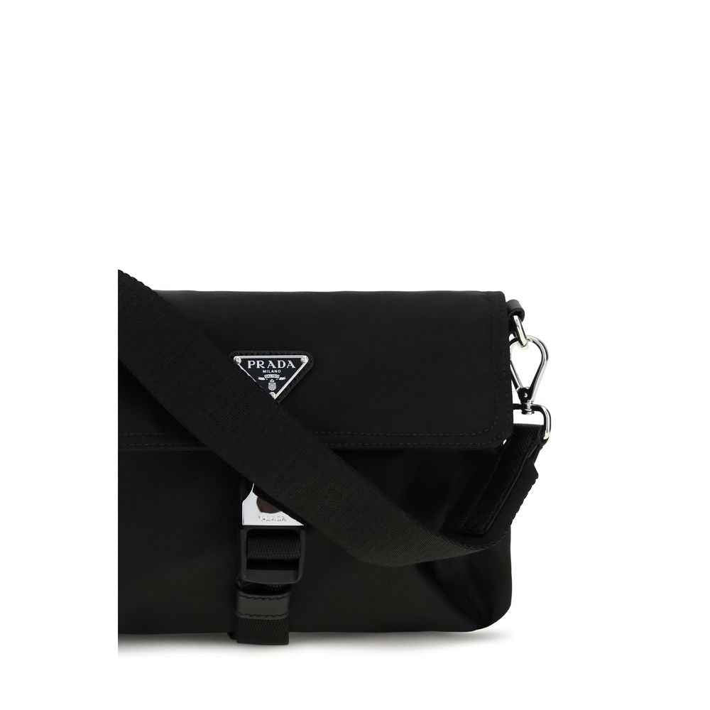 Black Recycled Polyamide Shoulder Bag