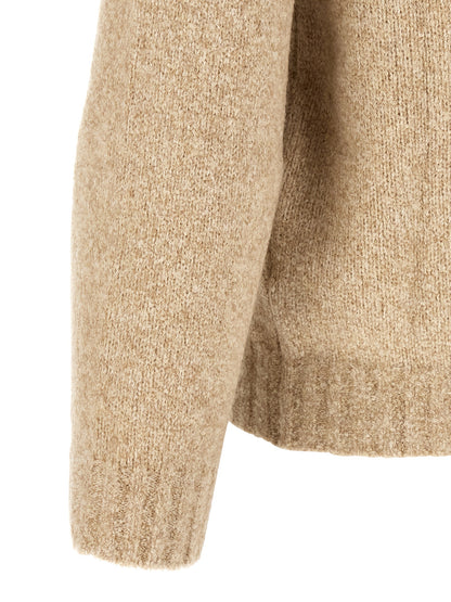 Beige Virgin Wool Cardigan