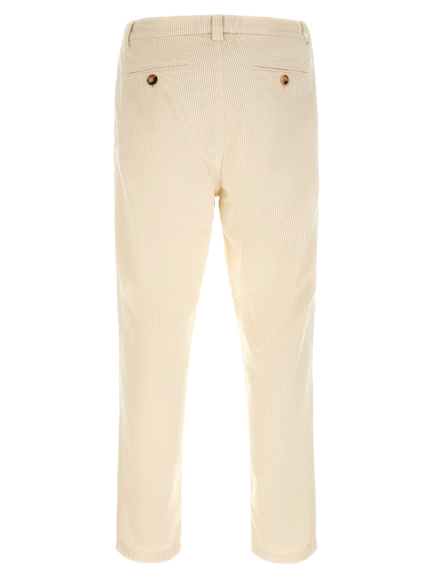 Beige Cotton Casual Pants