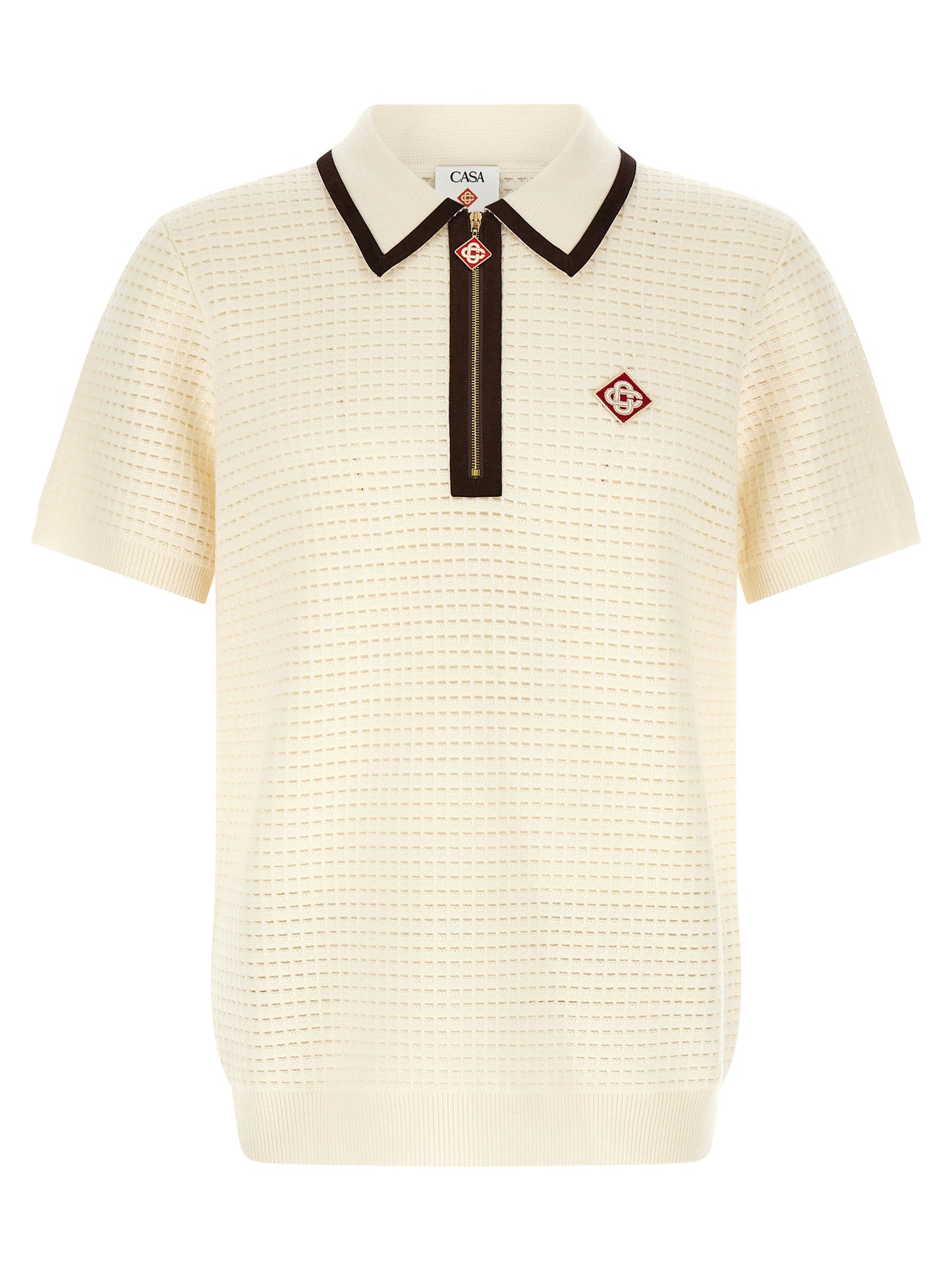 White Wool Polo Shirt