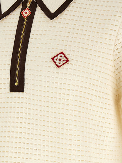 White Wool Polo Shirt