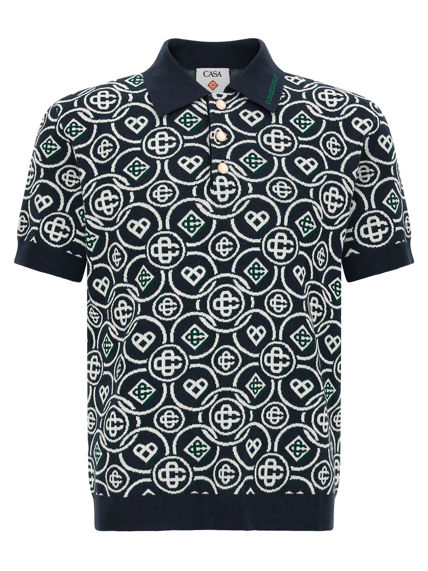 Blue Cotton Polo Shirt