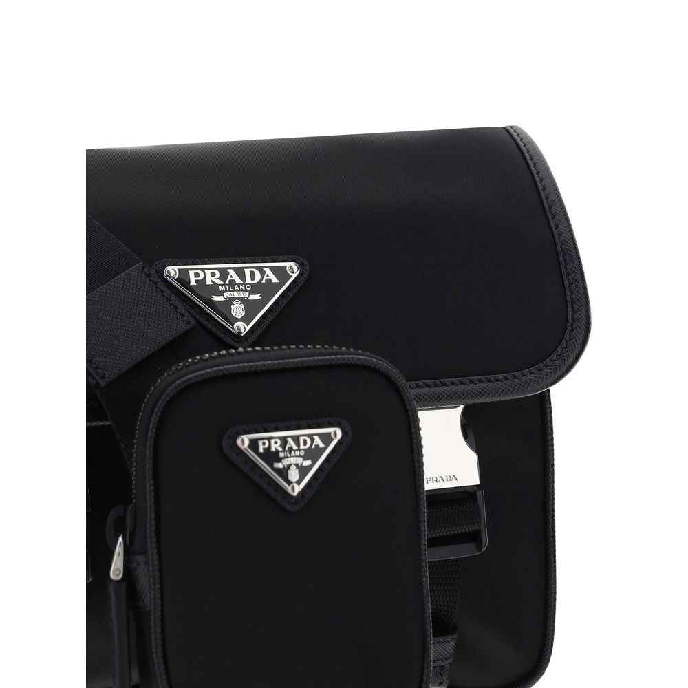 Black Polyamide Shoulder Bag