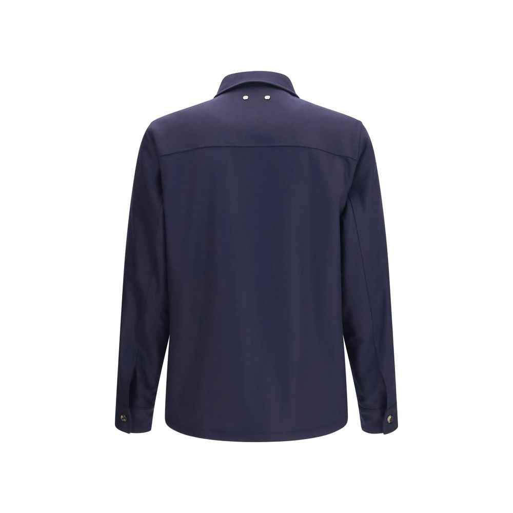 Blue Wool Oves Aries Full-Length Jacket
