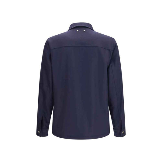 Blue Wool Oves Aries Full-Length Jacket