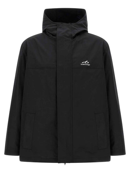 Black Polyester Parka