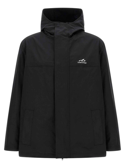 Black Polyester Parka