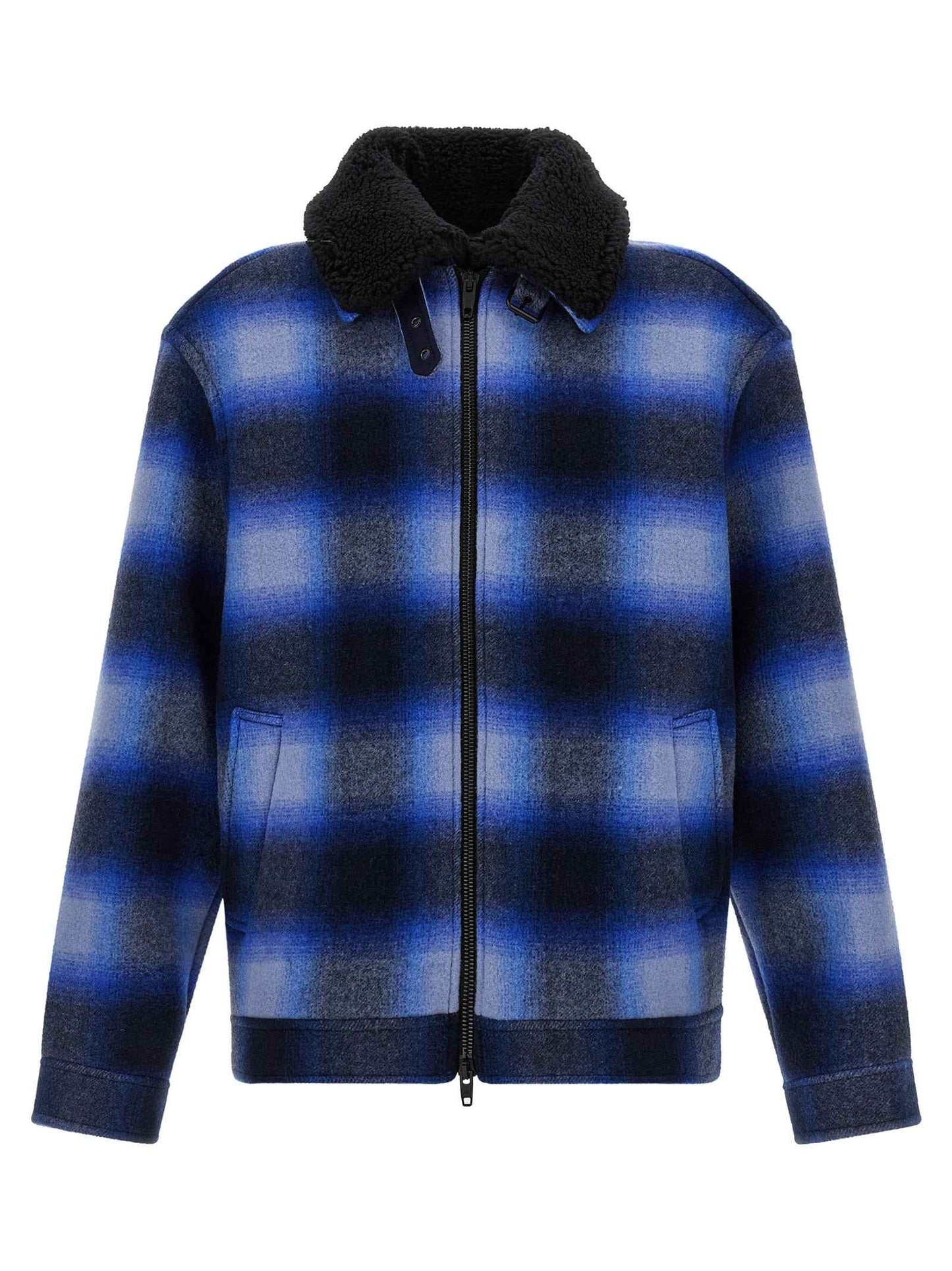 Blue Virgin Wool Bomber