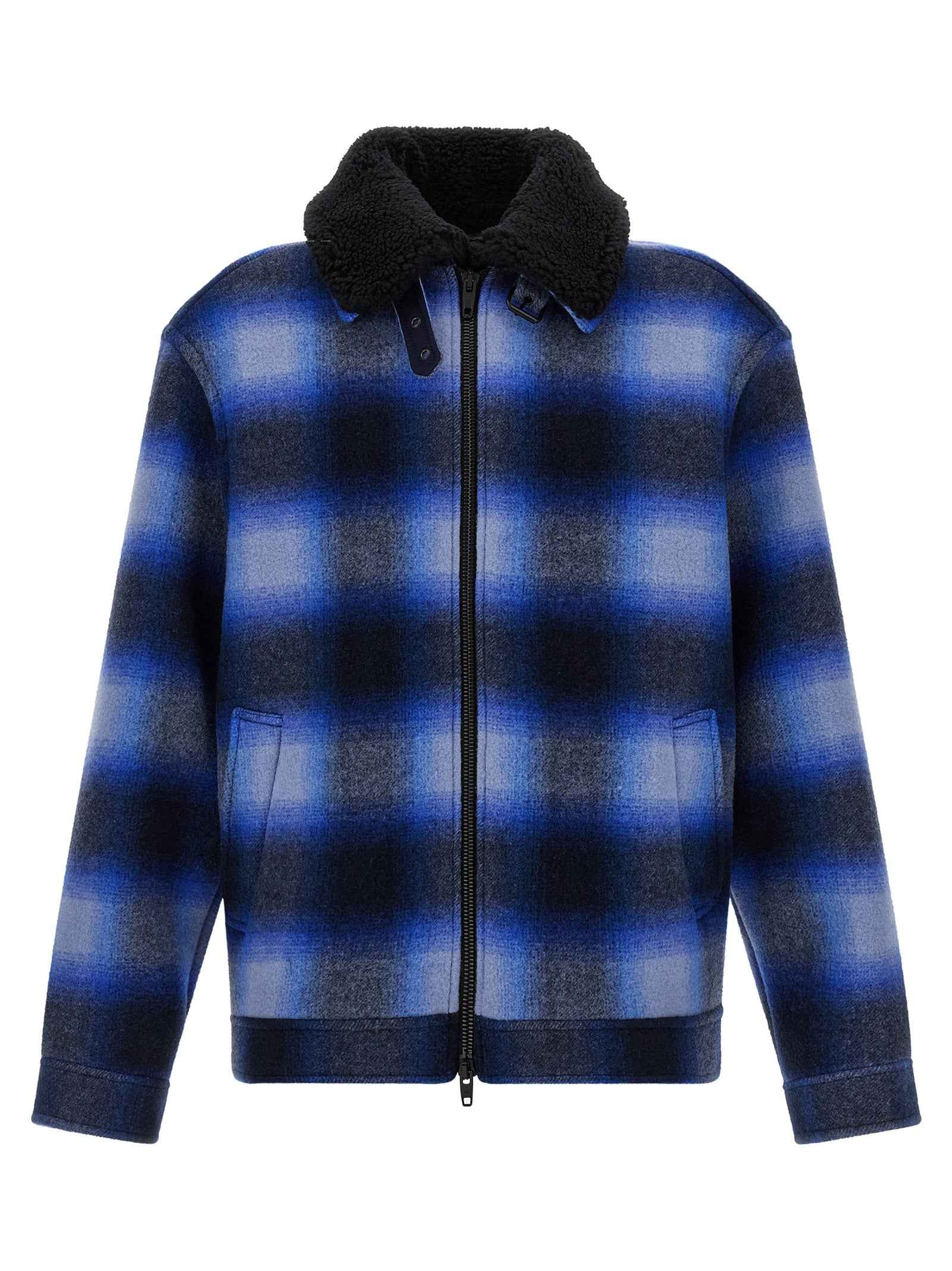 Blue Virgin Wool Bomber
