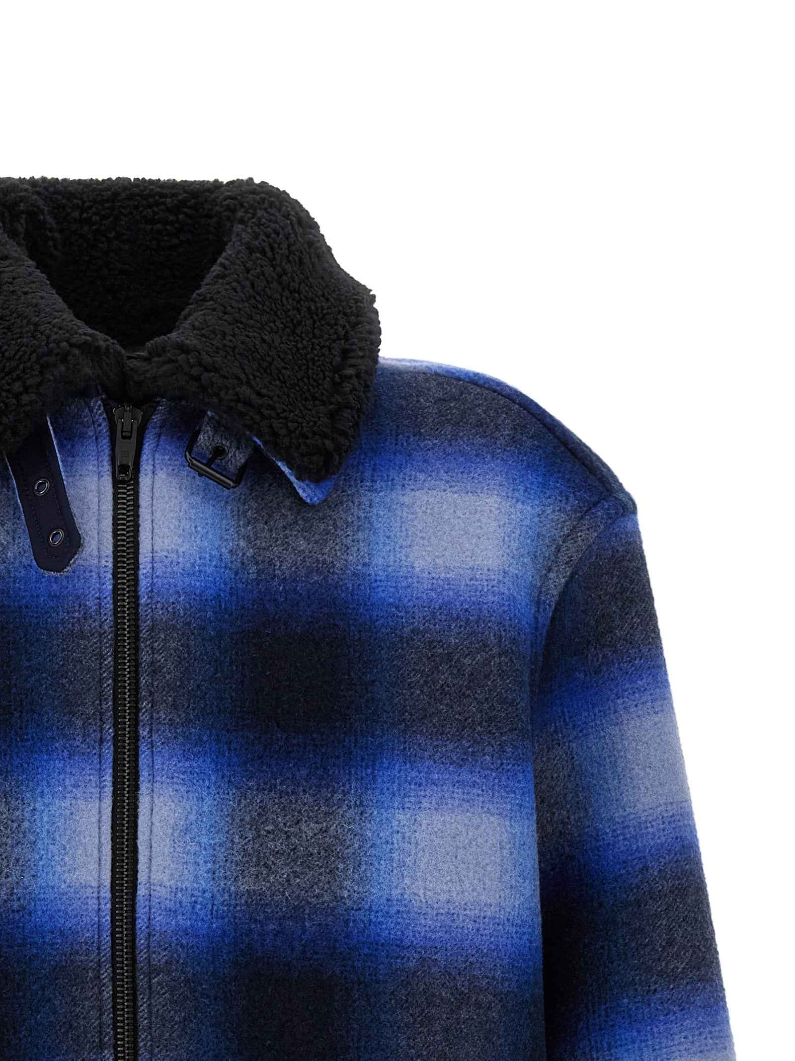 Blue Virgin Wool Bomber