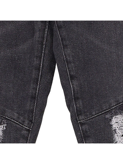 Black Cotton Slim Fit Jeans