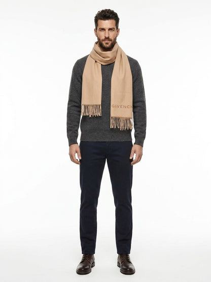 Beige Virgin Wool Scarf