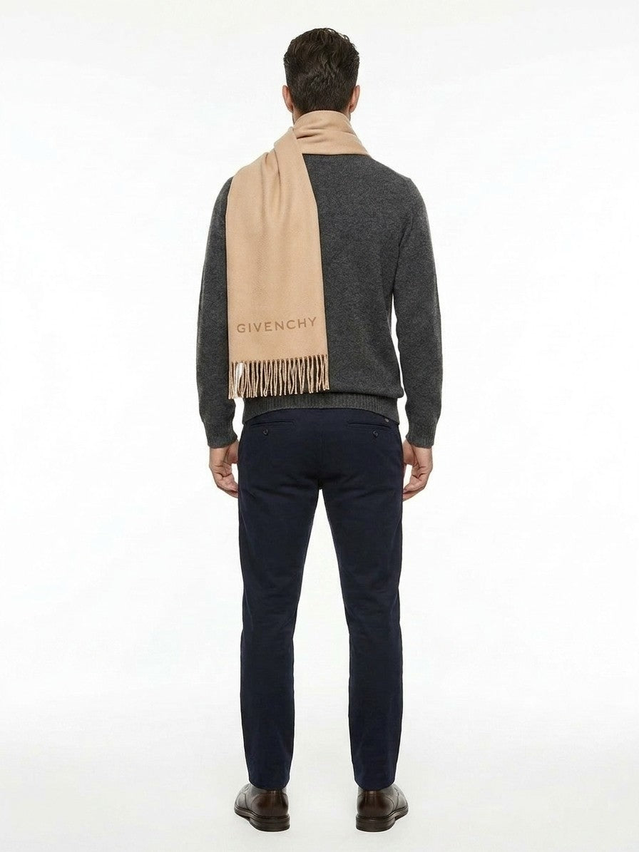 Beige Virgin Wool Scarf
