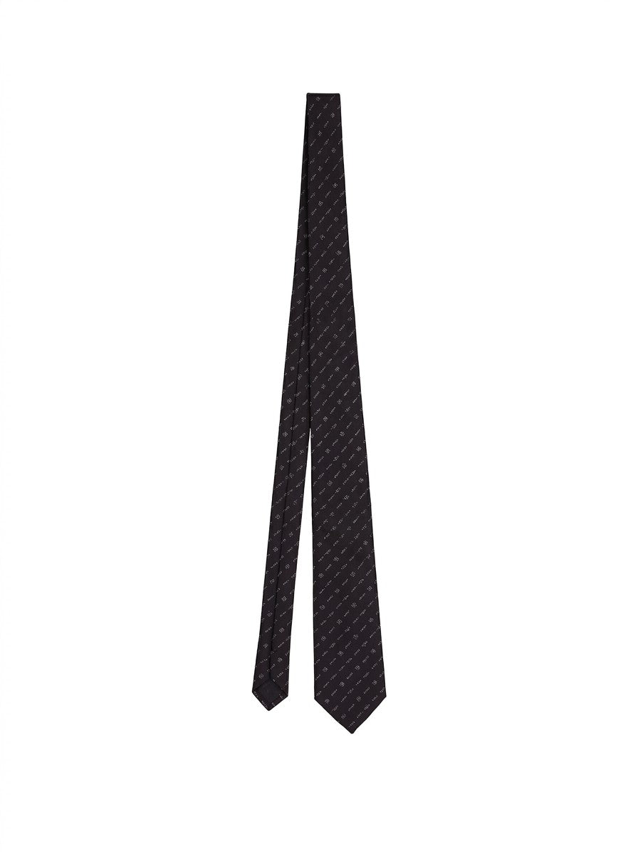 Black And White Silk Tie