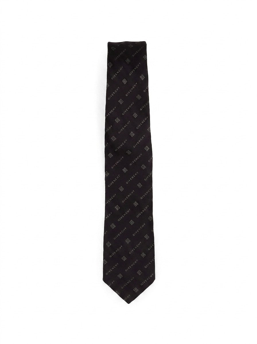 Black And White Silk Tie