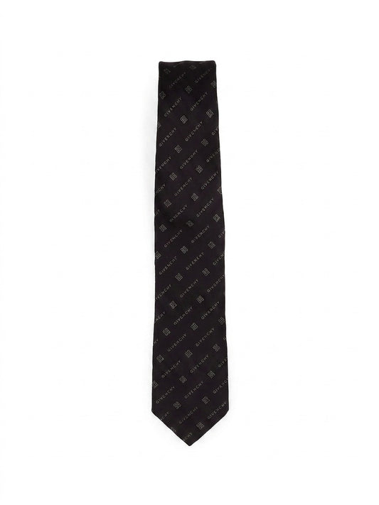 Black And White Silk Tie
