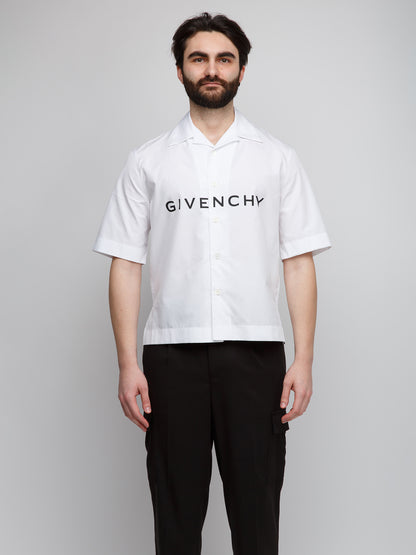 Bicolor Cotton Shortsleeve Shirt