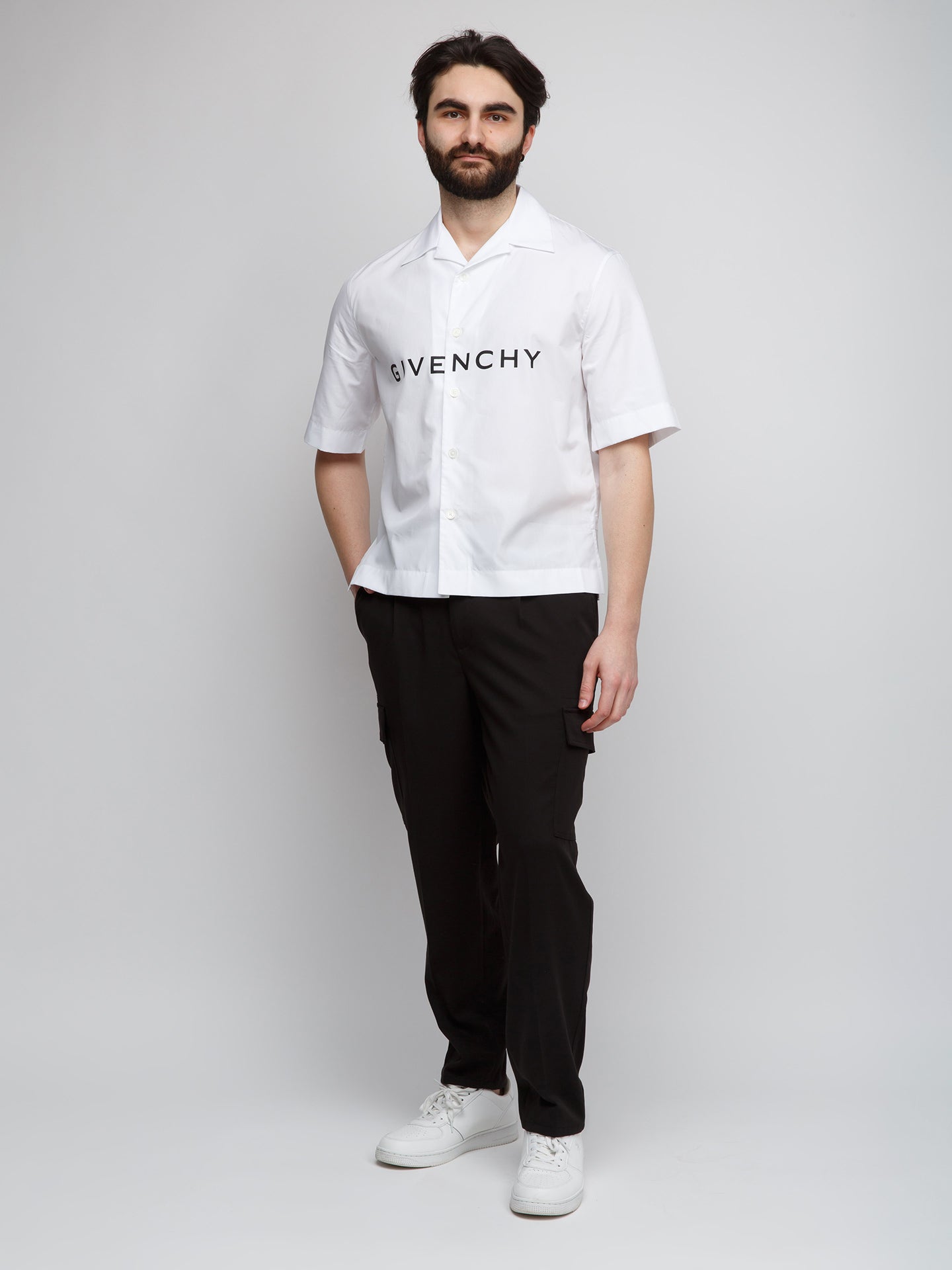 Bicolor Cotton Shortsleeve Shirt