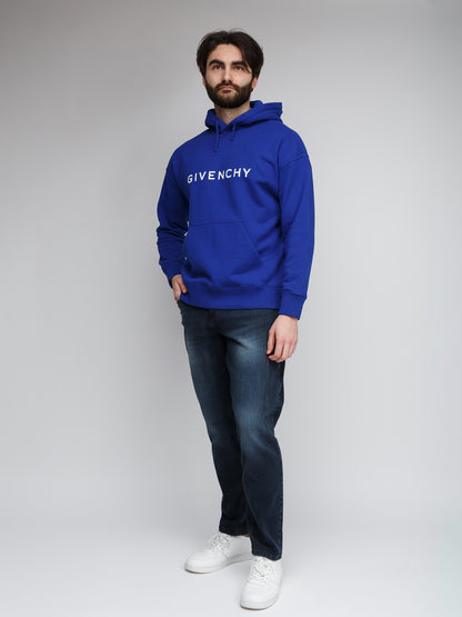 Blue Cotton Hoodie
