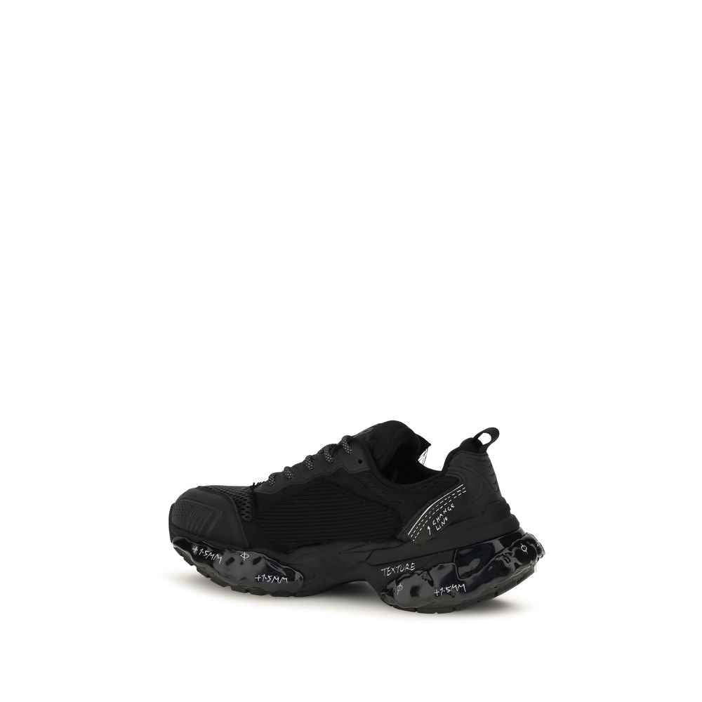 Black Polyester Athletic Sneakers