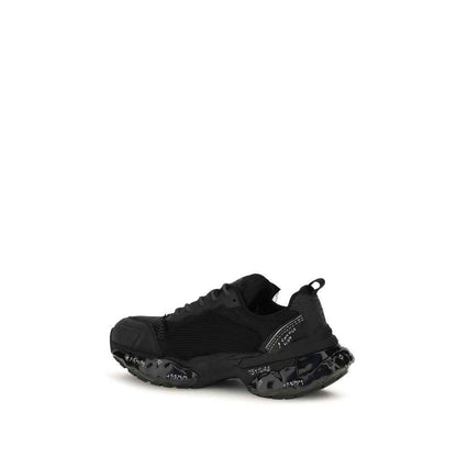 Black Polyester Athletic Sneakers
