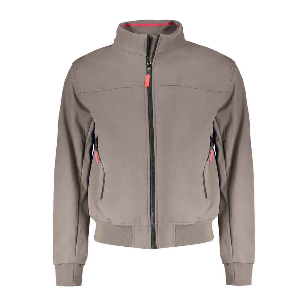Brown Polyester Men's Jacket
