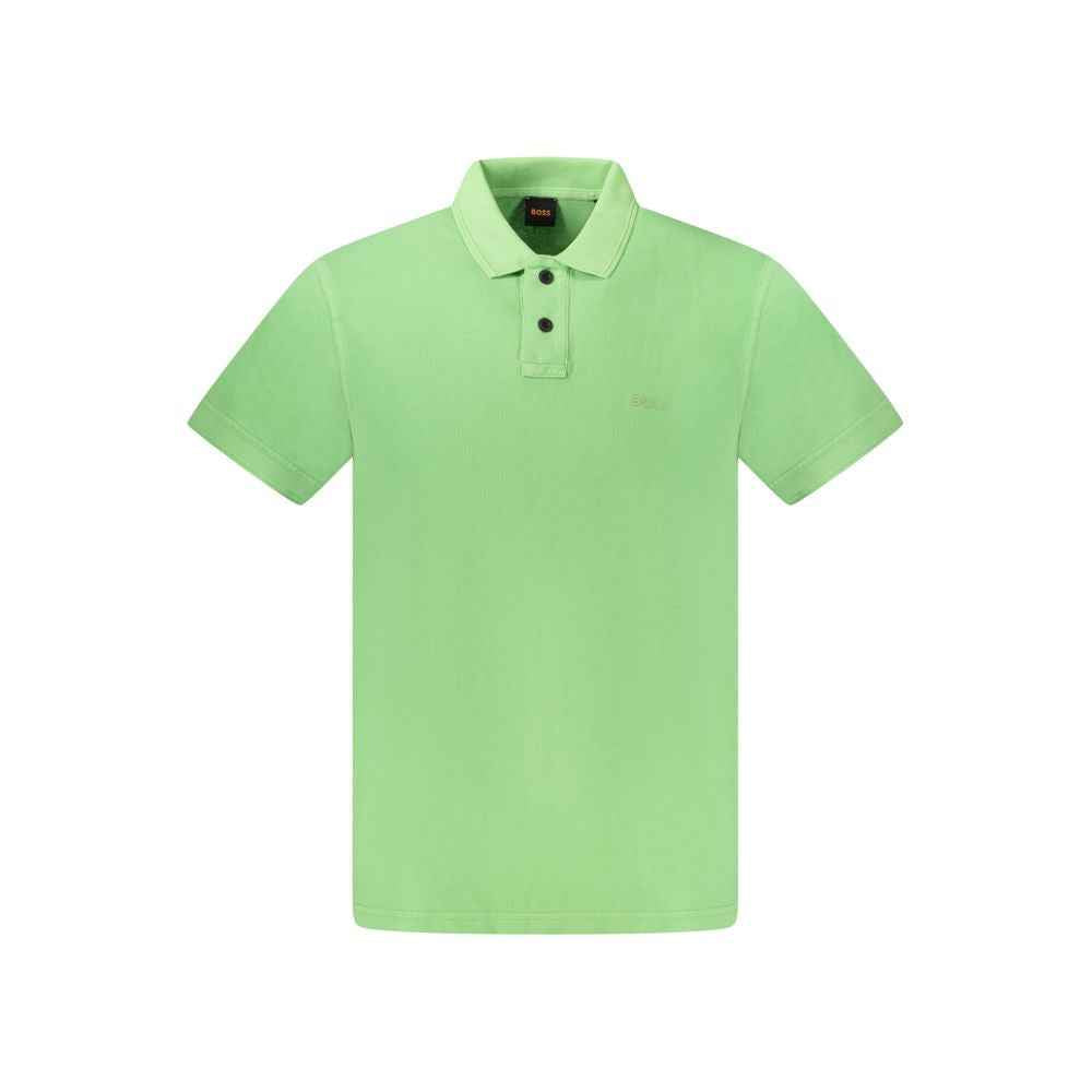 Green Cotton Men's Polo