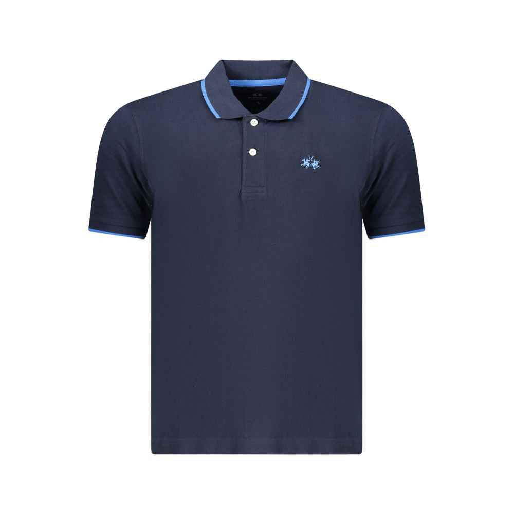 Blue Cotton Men's Polo Shirt