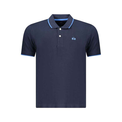 Blue Cotton Men's Polo Shirt