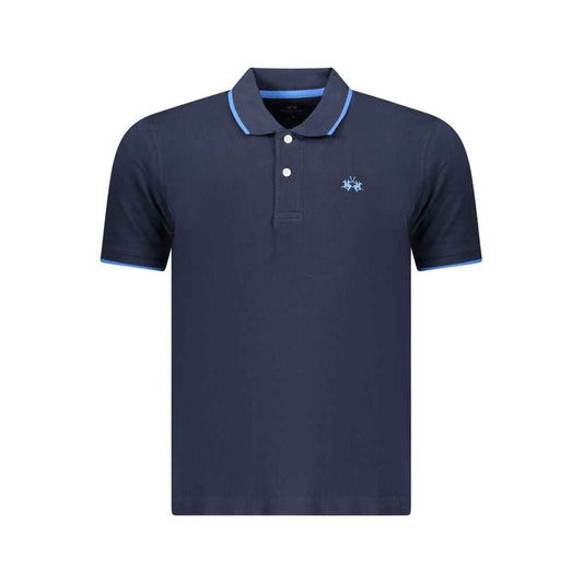 Blue Cotton Men's Polo Shirt