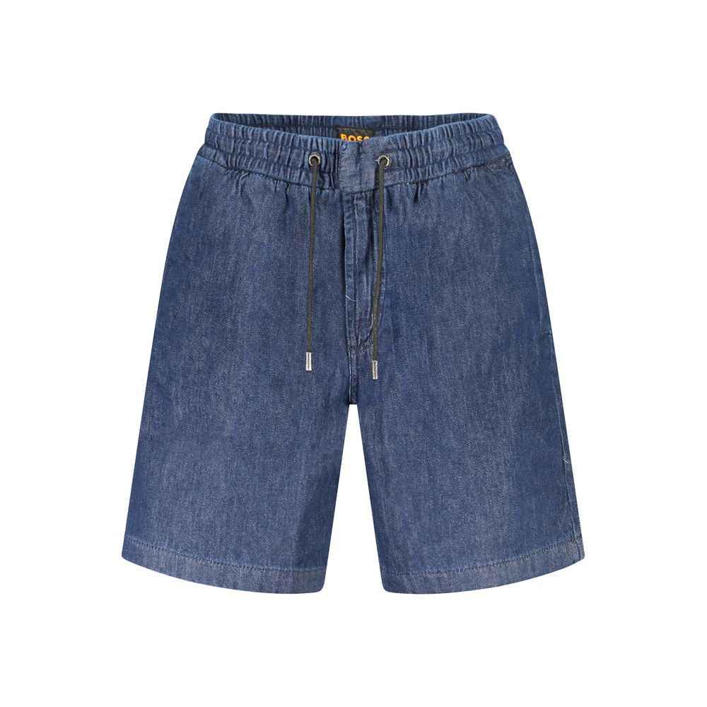 Blue Cotton Bermuda Shorts