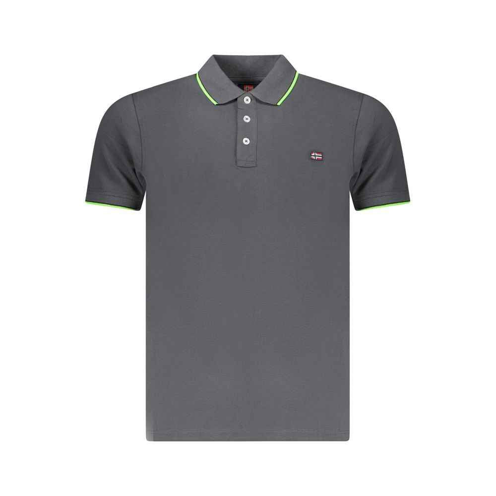 Gray Cotton Mens Polo Shirt